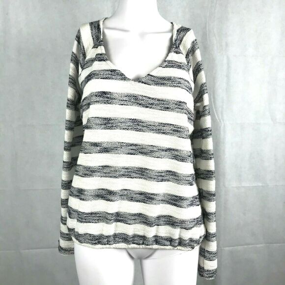 Sanctuary Sweater Womens Sz M Navy Blue Striped Textured Knit Pullover - Picture 1 of 11